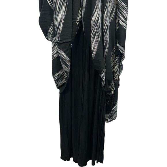 Striped Maxi Slip Dress Black White Small Lined Adjustable Long Boho City Chic - Picture 4 of 14